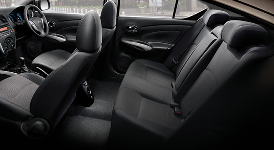 Interior  side view of the Nissan Almera